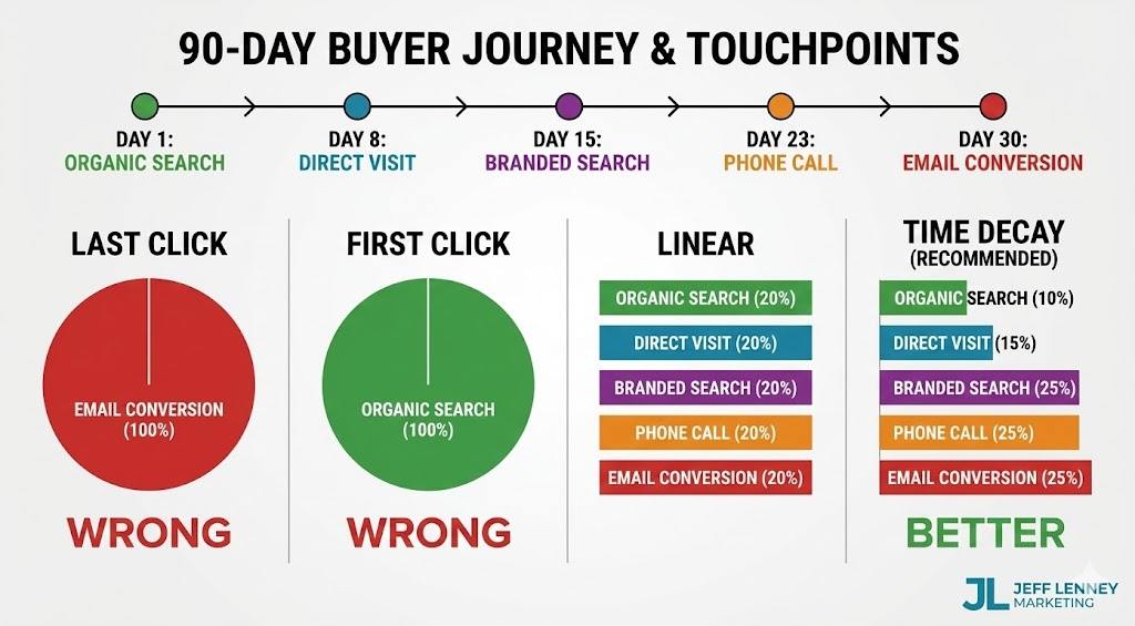 Multi-touch attribution models compared for real estate buyer journey