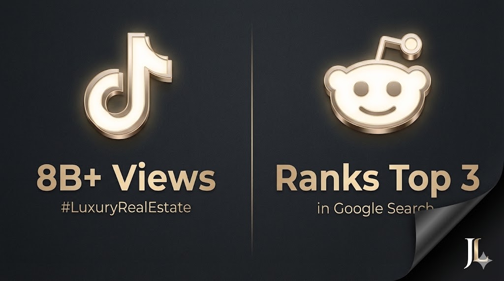 TikTok and Reddit optimization statistics for luxury real estate marketing