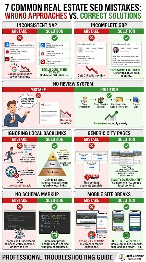 Common local SEO mistakes to avoid for real estate agents