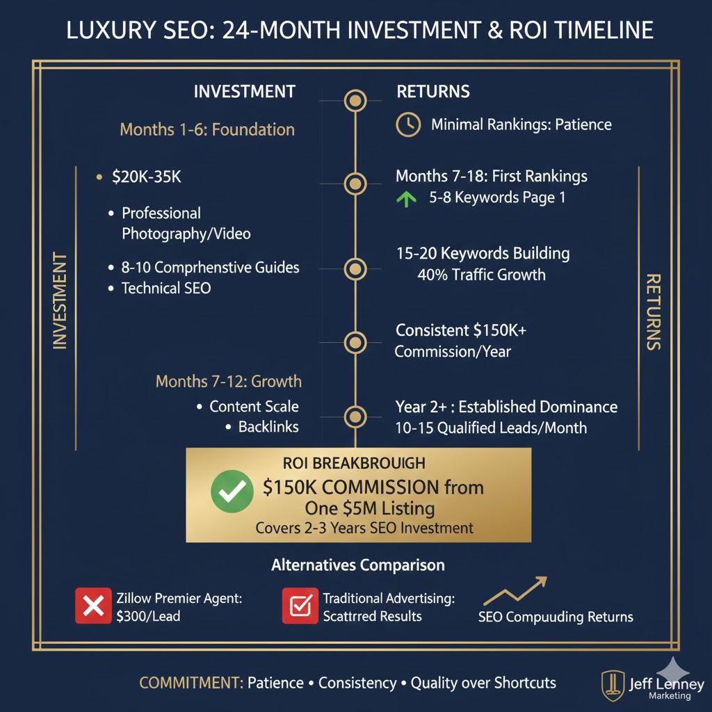 Luxury real estate SEO timeline, investment requirements, and ROI expectations