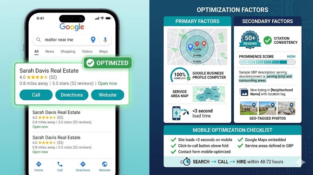 Optimizing for 'realtor near me' and local searches