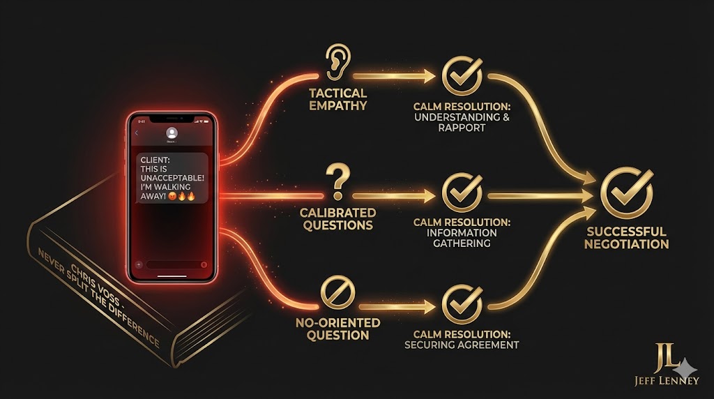 Objection Handler Prompt - AI framework for handling client objections using Never Split the Difference tactics