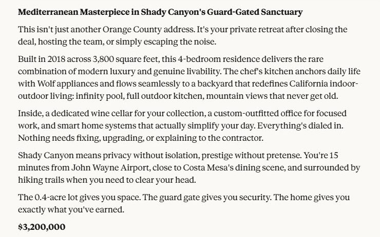 Claude Real Estate Listing Example - Better Quality