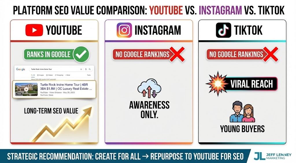 Video platform SEO comparison YouTube vs TikTok vs Instagram"