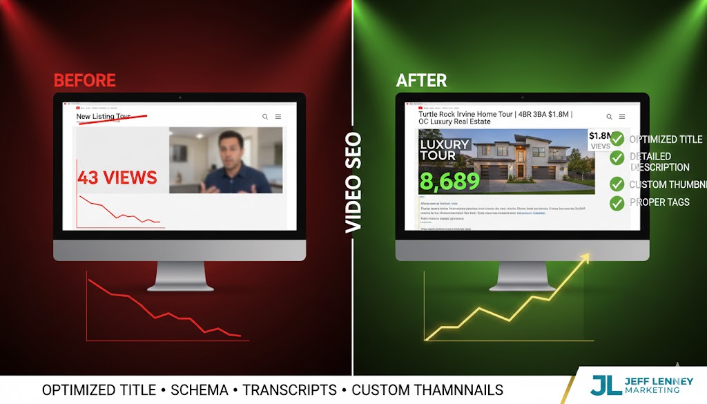 YouTube SEO title and description optimization example for real estate