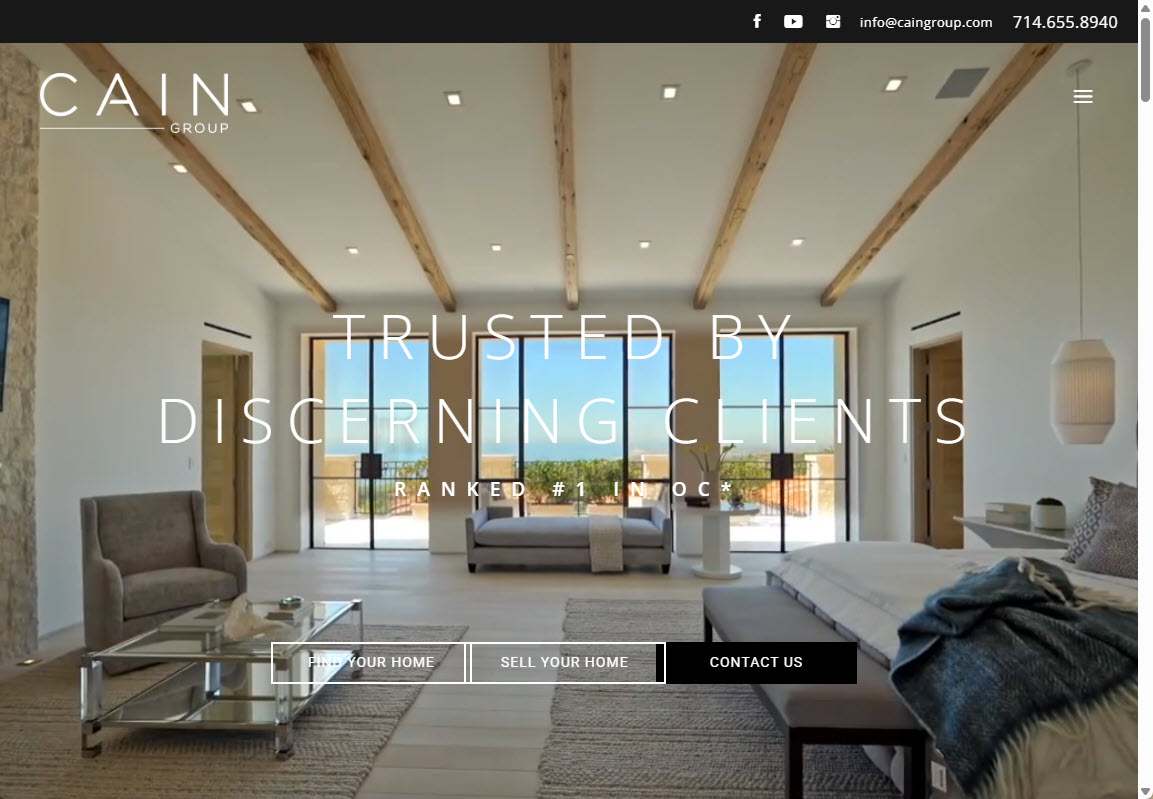 Six pages. No blog. No neighborhood content. This is the entire digital footprint of Orange County's #1 agent.